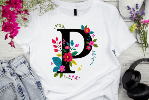 Black Letter P with Floral Decoration: A Versatile Design Trend for Modern Creatives