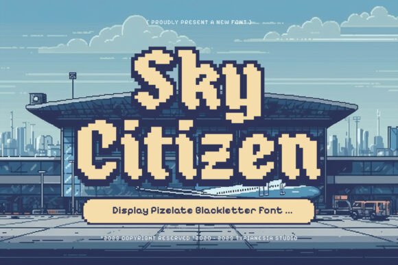 Sky Citizen: Pixelated Gothic Font for Digital Creativity